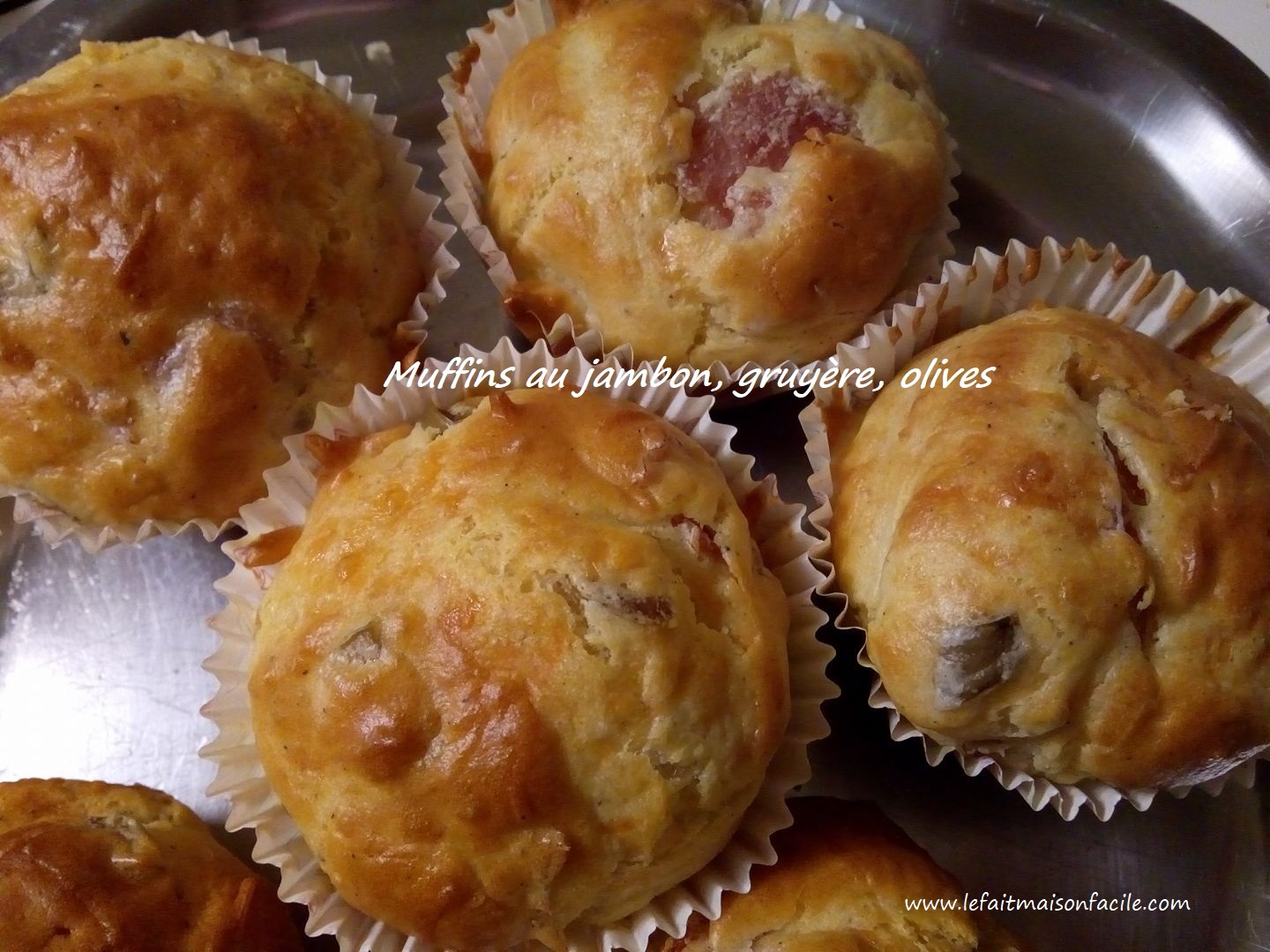 Recette Muffins jambon/gruyère/olives - Le fait maison facile
