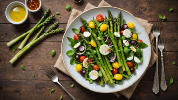 découvrez les bienfaits printaniers de la salade d'asperges, un plat frais et sain qui allie saveur et nutrition pour une expérience gourmande et revitalisante.